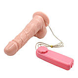 Фалос на присосці з вібрацією і обертанням M size, фото 5