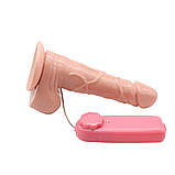 Фалос на присосці з вібрацією і обертанням M size, фото 6