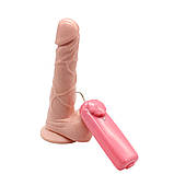 Фалос на присосці з вібрацією і обертанням M size, фото 7