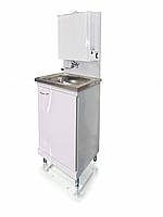 Умивальник з підігрівом для дачі. Комплект "Мойдодир" 20л мийка з нержавіючої сталі, кран  DELTA