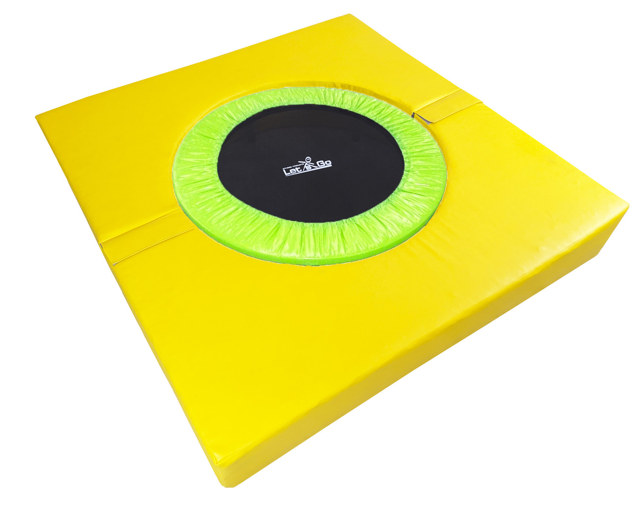 Спортивний мат - батут Трамплін, шкірозамінник Жовтий 160x160x25 см (Тіа-sport ТМ)