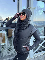 Стильна жіноча куртка -трансформер Black