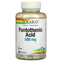 Пантотеновая кислота витамин В5 (Pantothenic Acid) 500 мг Solaray 250 растительных капсул