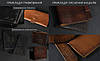 Обкладинка для блокнот А5 "Модель № 3" Шкіра Італійський Краст колір коричневий, відтінок Вишня, фото 3