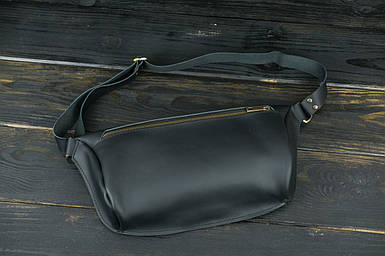 Кожаная сумка Модель №55, натуральная кожа Grand, цвет Черный