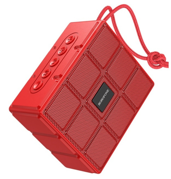 Портативна безпровідна блютуз колонка BOROFONE BR16 |BT5.1, TWS, FM, TF, USB, 4Hours, 5W| Червоний