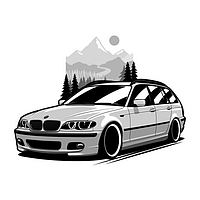 BMW E46 Touring 9*7cm. Вологостійка наклейка