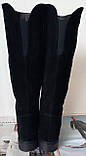 Жіночі демісезонні чоботи limoda по коліно зі змійкою чорні замша, фото 6