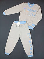 Піжама дитяча з байки (футболка з довгим рукавом + штани) Gabbi Стронгмен 122см сіра 10966