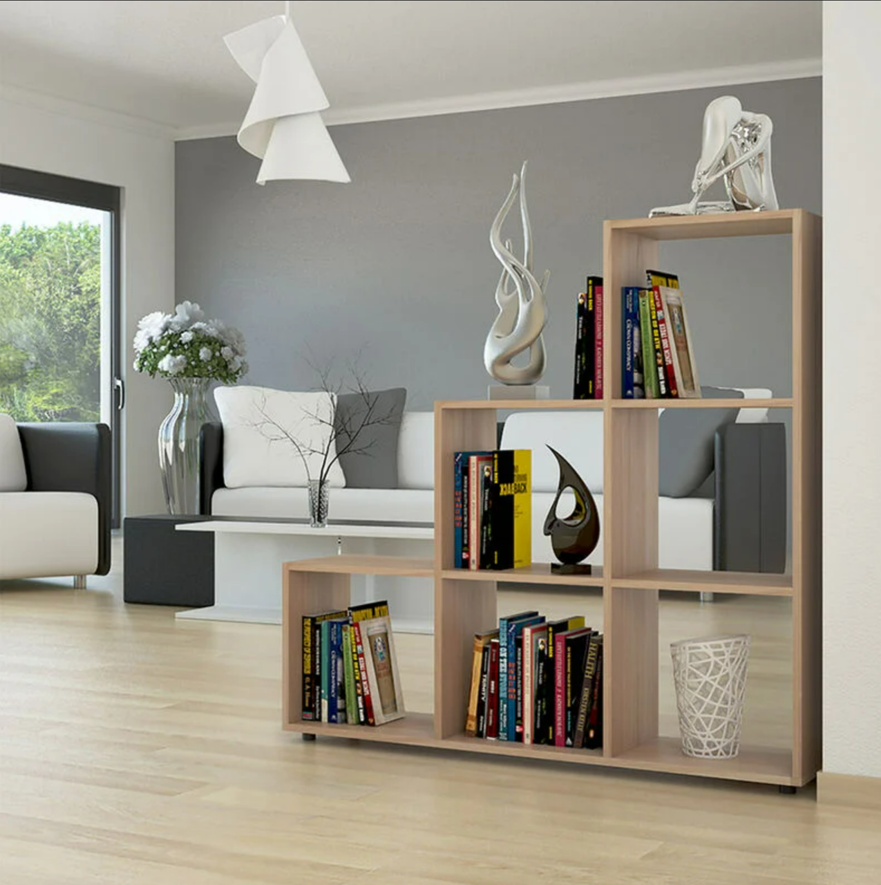 Стелаж гірка, перегородка для кімнати Moreli Ville В1078*Ш1072*Г290 Дуб сонома
