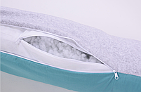 Подушка для годування Baby Veres Comfort Long Velour grey-tiffany 170х52 см, фото 4