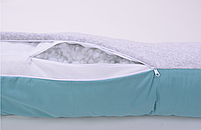 Подушка для годування Baby Veres Comfort Long Velour grey-tiffany 170х52 см, фото 5