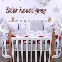Постільний комплект в ліжко Baby Veres Bear house grey 6 одиниць, фото 2
