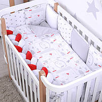 Постільний комплект в ліжко Baby Veres Bear house grey 6 одиниць, фото 5