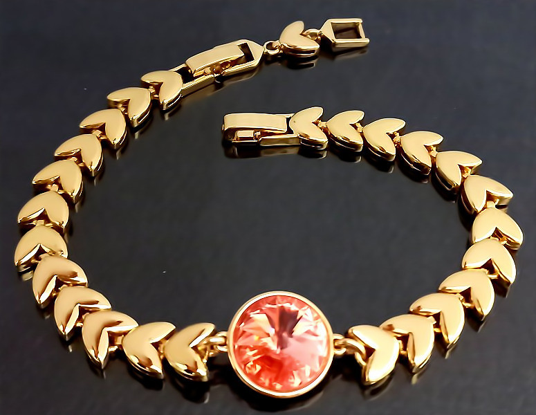 Браслет ХР. Позолота 18К. Камені: Swarovski. Довжина: 18-21 см