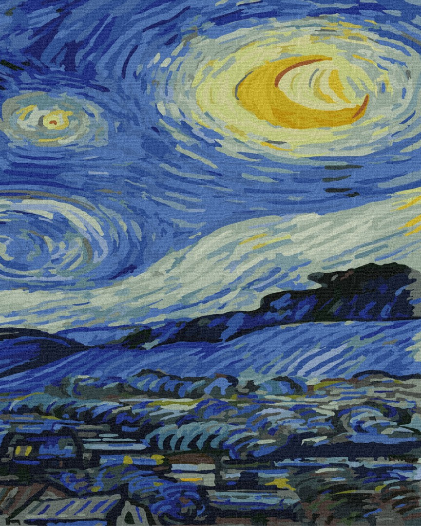 Картина за номерами Brushme Зоряна ніч. Ван Гог. триптих 3 OGX4722 40x50 см