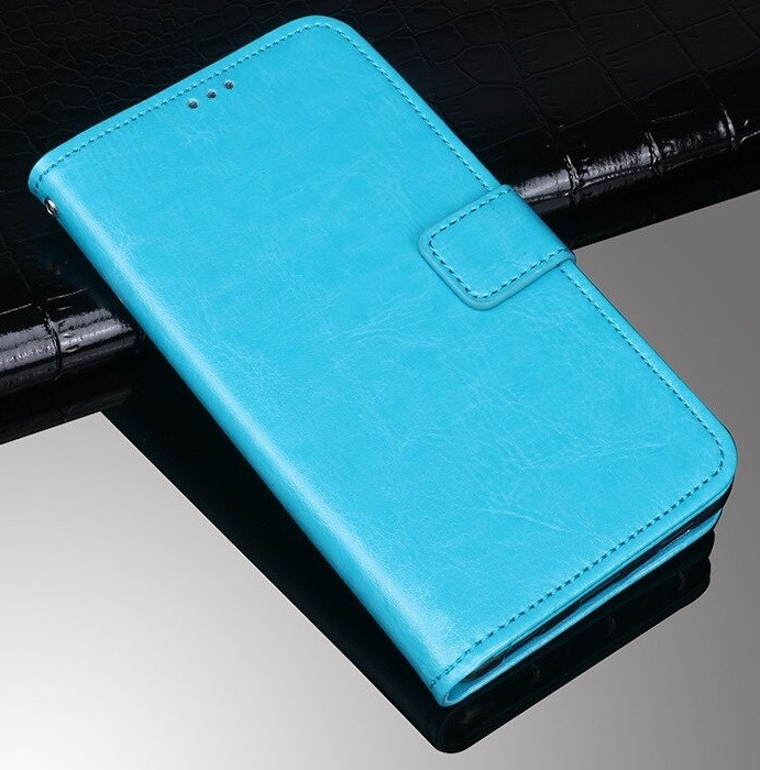 Чехол Fiji Leather для Tecno Camon 17P (CG7n) книжка с визитницей голубой - фото 1 - id-p1562285753