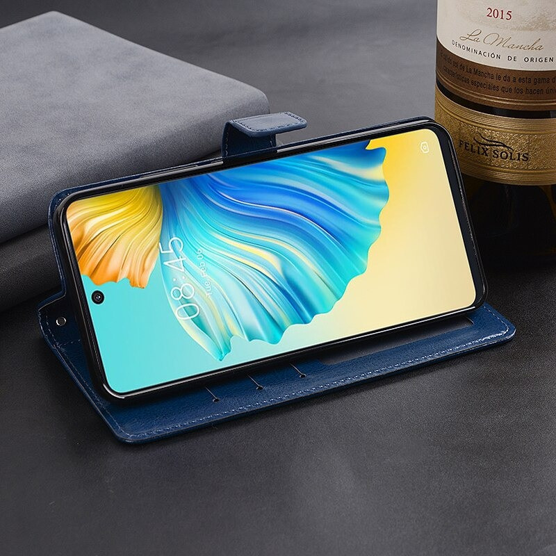 Чехол Fiji Leather для Tecno Camon 17P (CG7n) книжка с визитницей темно-синий - фото 3 - id-p1562282816