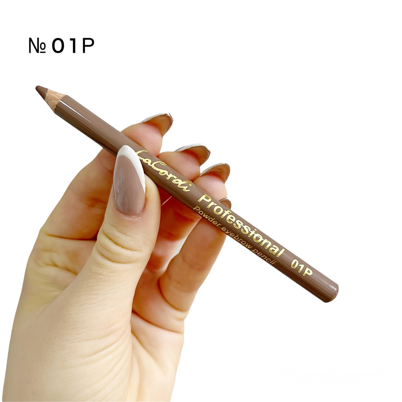 Пудровый карандаш для бровей LaCordi 01P светло-коричневый - без щёточки - фото 1 - id-p544867579