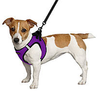 Мягкая светоотражающая шлейка для собак средних и маленьких пород, шлея для мелких и средних пород фиолетовая