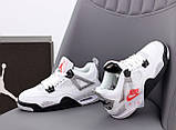 Кросівки N*ke Air Jordan 4 Retro "Білий з чорним р41-45, фото 8
