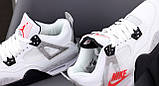Кросівки N*ke Air Jordan 4 Retro "Білий з чорним р41-45, фото 6