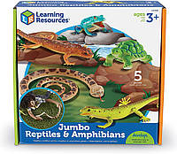 Игровой набор "Рептилии и амфибии Джамбо" Learning Resources (5 штук) Jumbo Фигурки реалистичных рептилий