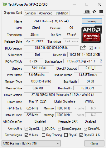 Відеокарта ATI Radeon R5 240 1GB GDDR3 DirectX_11 (DVI / DisplayPort), фото 2