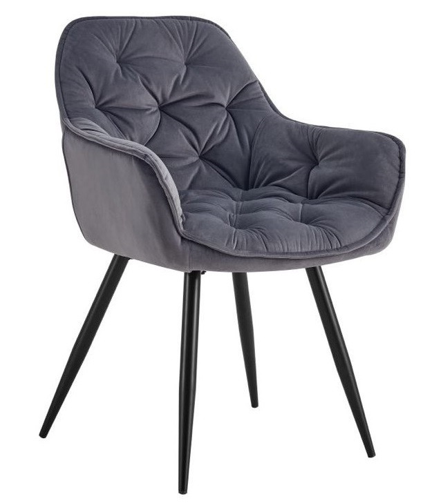 Крісло Парадіз сірий велюр / ніжки чорні ТМ Мікс-Меблі