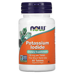 Potassium Iodide 30 мг Now Foods 60 таблеток