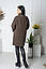 Жіноче пальто осінь весна модне 42-52 коричневий, фото 4