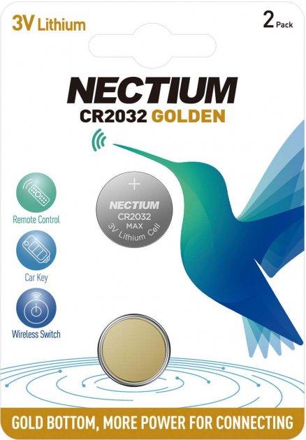 Батарейки Nectium  Lithium Gold bottom 3V CR2032 (2шт), фото 1