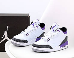 Кросівки N*ke Air Jordan 4 Retro "Білий із сірим з фіолетовим р36-44