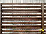 Штахетник у стилі паркану РАНЧО, горизонтальний паркан зі штахетника, металевий євроштахетник, фото 4