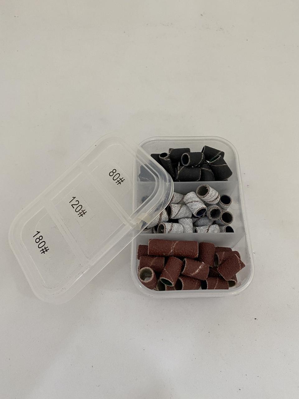 Набір пісочних насадок з основою для педикюру у контейнері 3 в 1 (75 штук), фото 1