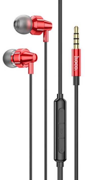 Навушники провідні вакуумні з мікрофоном гарнітура HOCO M90 Червоний, фото 1