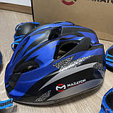 Фірмовий комплект захисту, шолом Maraton+ наколінники, налокітники, рукавички, фото 6