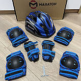 Фірмовий комплект захисту, шолом Maraton+ наколінники, налокітники, рукавички, фото 3