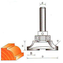 Фреза по дереву ГЛОБУС 2307 R10 кромочна кальовочна з верхнім підшипником