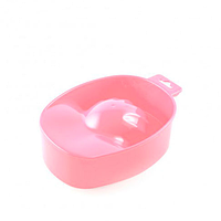 Ванночка для маникюра с подставкой для ладони и выемками под каждый палец, розовая
