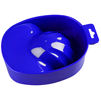 Ванночка для маникюра синяя, удобное углубление для пальцев, специальная петелька для подвешивания