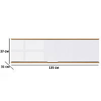 Шафа навісна Злата SFW1K 135х37х31см кольору дуб тахо з фасадами німфея альба БРВ-Україна