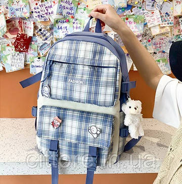 Школьный подростковый рюкзак, Набор 5в1 школьный рюкзак, шоппер, пенал, клатч, сумочка-мешок для девочки - фото 2 - id-p1562427013