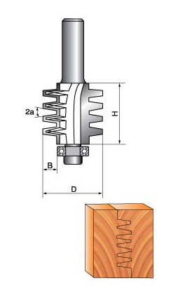 Фреза по дереву ГЛОБУС 2501 d8 для зрощування з нижнім підшипником, фото 2