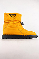 Женские ботинки Prada Quilted Nylon Snow Boots Orange