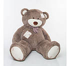 Великий плюшевий ведмедик Містер Гігант із латками колір капучино, висота 2,5 метра, фото 2