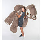 Великий плюшевий ведмедик Містер Гігант із латками колір капучино, висота 2,5 метра, фото 3