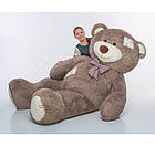 Великий плюшевий ведмедик Містер Гігант із латками колір капучино, висота 2,5 метра, фото 4