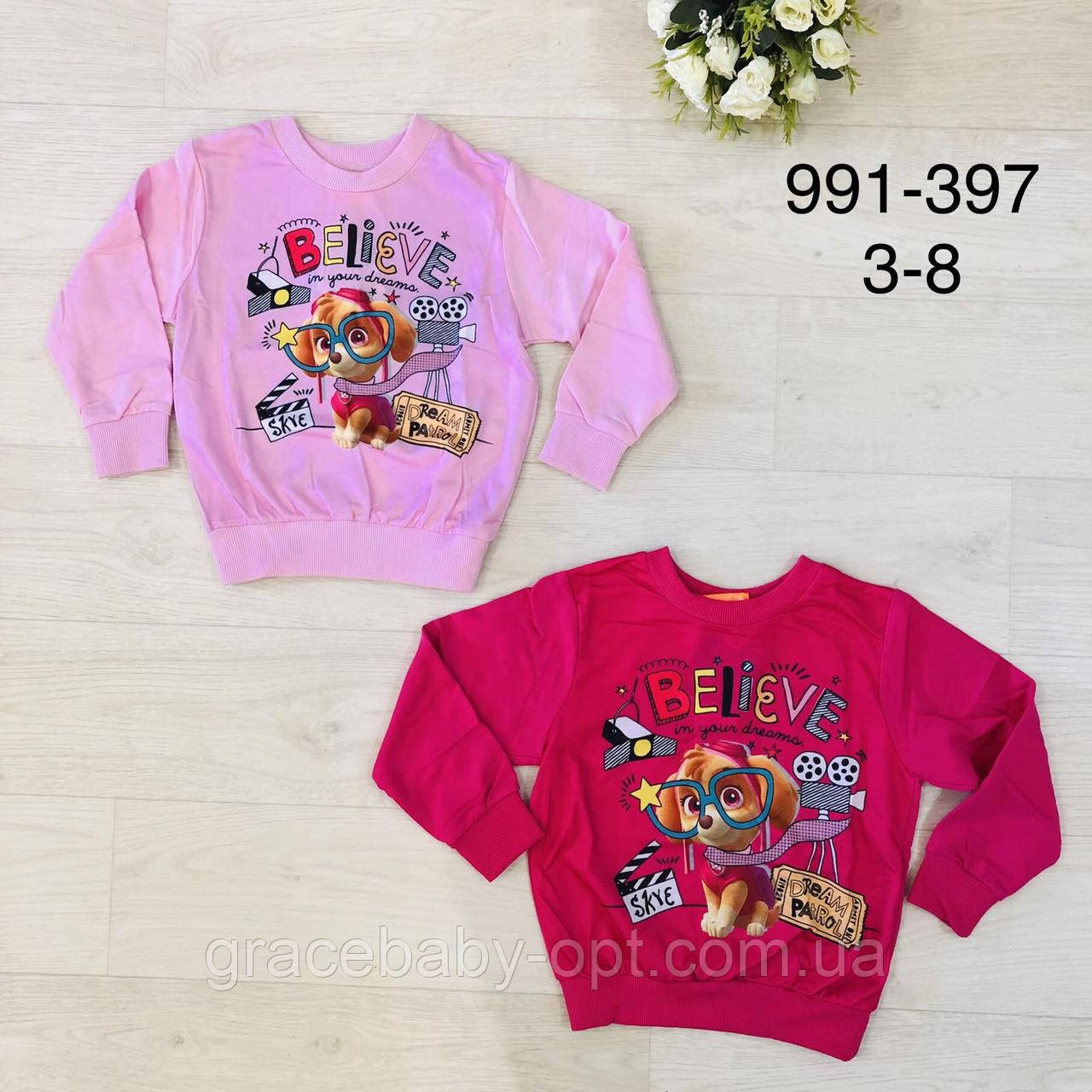 Реглан для дівчат оптом, Disney, 3-8 років, № 991-397