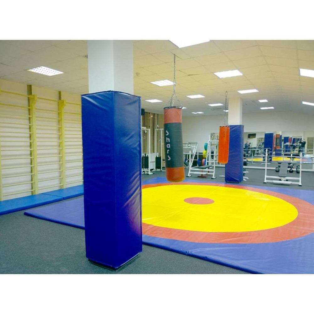 Стінові протектори для колон Синій шкірозамінник 100х100х5 см (Тіа-sport ТМ)